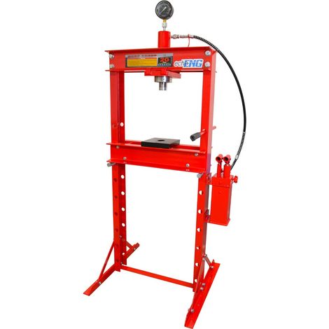 Pressa idraulica manuale 20 T TON Tonnellate manometro corsa 200 mm 2 prismi (1/4)