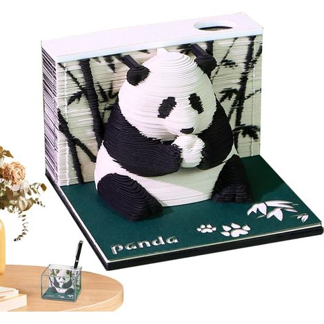 Calendrier Horloge 2026 Calendrier Panda 2026 en Découpe Papier,Agenda D (1/5)