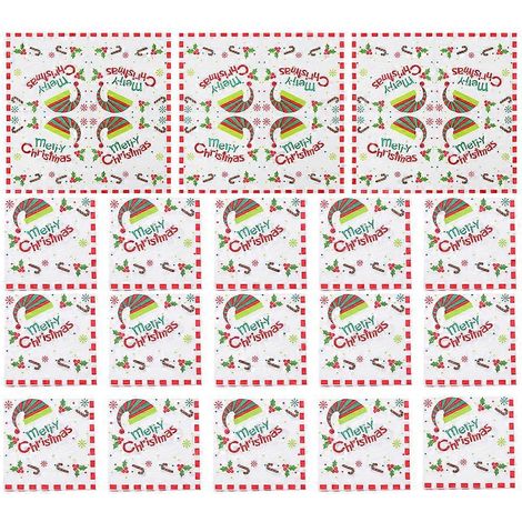 Serviettes de table jetables en papier pour fêtes de Noël 100 pièces multicolores (1/5)