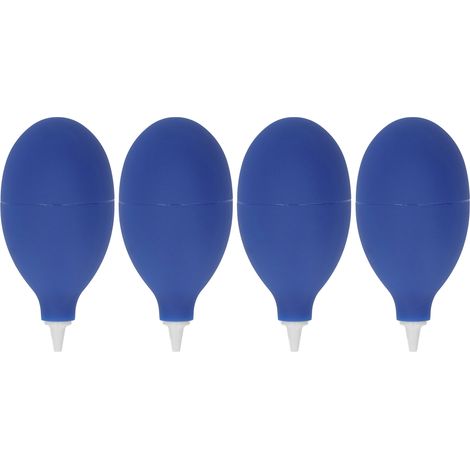 Set aus 4 leistungsstarken und tragbaren Druckluftgebläsen mit Gummi-Rückschlagventil für Handylinsen (blau). (1/5)