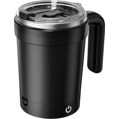 Automatic mixing cup, self-mixing electric travel mug, LCD temperature display, rechargeable, portable, gift (Black) (1/5)