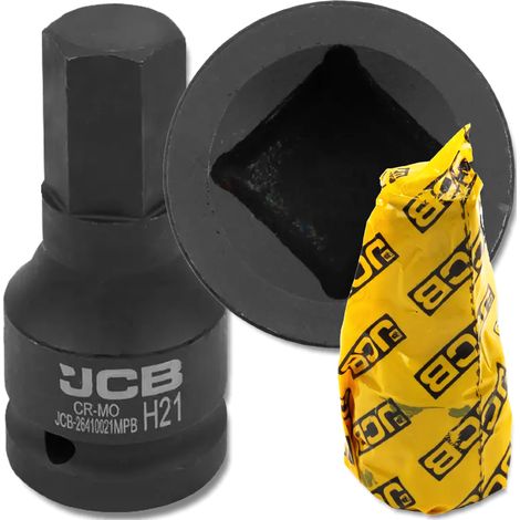 Bussola a impatto JCB da 3/4" 21 mm a 6 punte in acciaio Cr-Mo