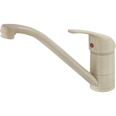 Mitigeur d'évier de cuisine  bec mobile couleur vieille pierre.