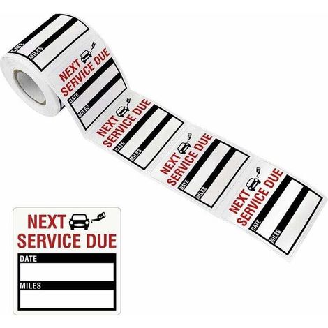 150 PCS Étiquettes Autocollantes de Rappel pour Vidange d'Huile, 2 x 2 pouces, Noir (1/3)