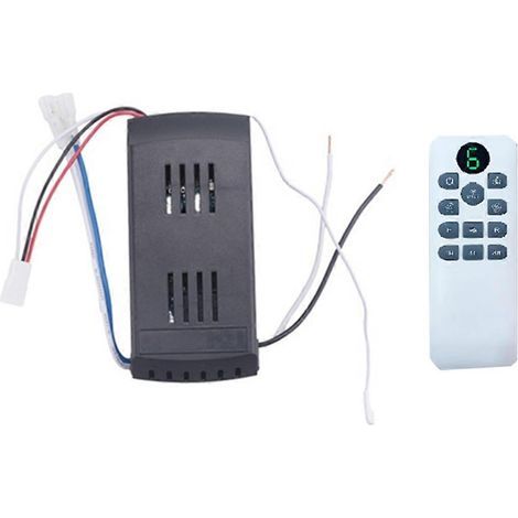 Ceiling Fan Remote Control Kit 40W 6-Speed Timing Function Replacement Remote for DC Ceiling Fans & Black White