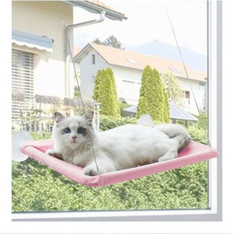 Katzenhängematte – Fensterbett – Abnehmbar und waschbar – Starke Saugnäpfe – Großzügige Größe 55 x 35 cm (1/4)