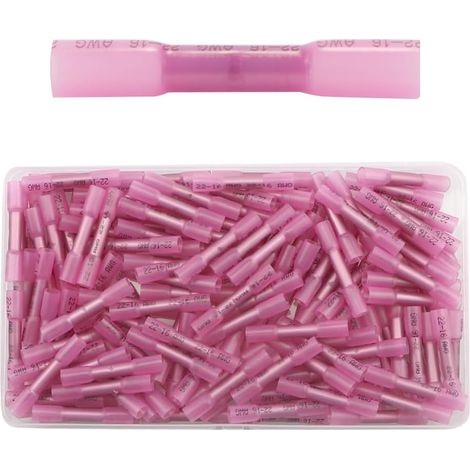 Kit De 200 Connecteurs Bout À Bout Thermorétractables, 22-16 AWG, Connecteurs À Sertir Thermorétractables, pour Maison, Usine, Voiture, Bateau, Boîte De Distribution, Rouge