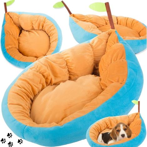 Coussin de lit en peluche pour chien, parc pour chat, canapé doux, literie - Bleu (1/5)