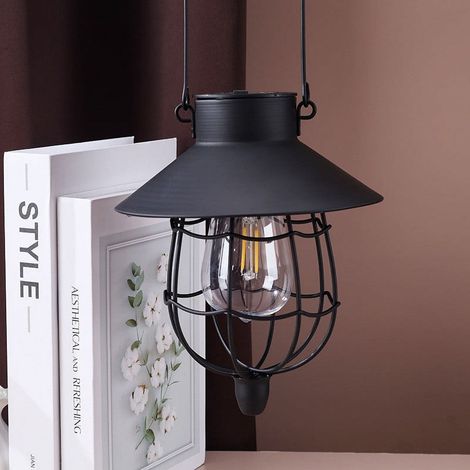 Lanterne Solaire Extérieure - Lanterne Métallique Vintage à Suspension - Éclairage de Jardin, Cour ou Patio - 18 x 18 x 22 cm - IP44 - 1 pièce (1/5)
