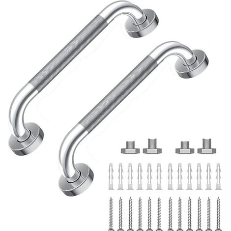 Barre d'appui murale antidérapante de 30 cm en acier inoxydable pour salle de bain - Barre d'équilibre de sécurité pour salle de bain (1/5)