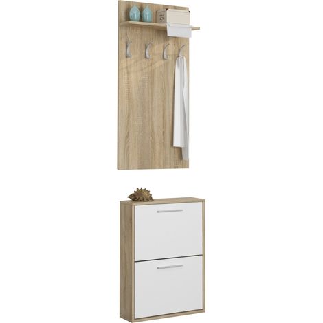Mobile da Ingresso Sestola, Paia, Cassetti, Ripiani, 54x28x181h cm Marrone Rovere