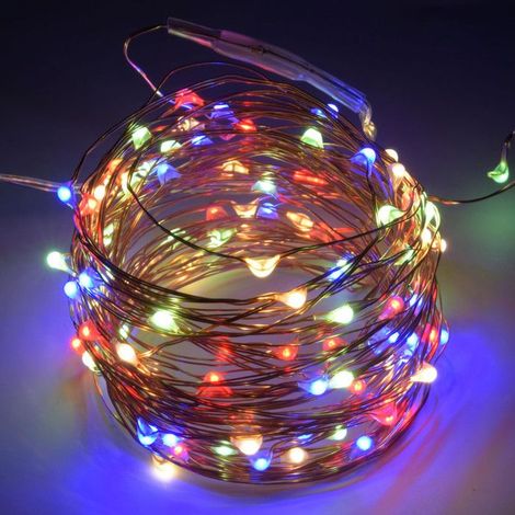 4 Guirlandes lumineuses en cuivre 20 m, 200 LED multicolores, flexibles, USB, pour décoration festive Noël Halloween