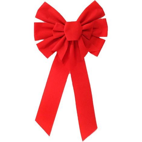 Grande fiocco natalizio, fiocco in velluto rosso da 23 cm per ghirlande di fiori, puntale per albero di Natale, fiocco per anniversario di matrimonio, fiocco rosso per auto, giardino, patio, porta d'i (1/5)