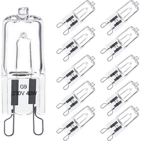 Kimjo Ampoule G9 40W , Ampoule Halogène G9 Dimmable Blanc Chaud, G9 Ampoules Capsule Filament 480LM 230V Lot de 10 (1/4)