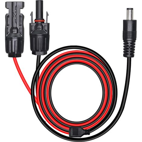 Connecteur de Panneau Solaire vers DC 5.5x2.5mm Rallonge 16AWG Câble de Convertisseur de Panneau Solaire pour Chargeur de Panneau Solaire et Générateur Solaire Portable (2M/6.5FT) (1/5)