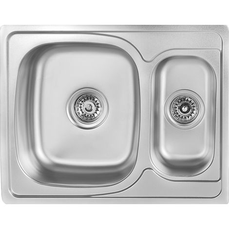 1,5-Becken-Metallspüle, Einbau, Edelstahl, Junak Kuchinox (1/4)