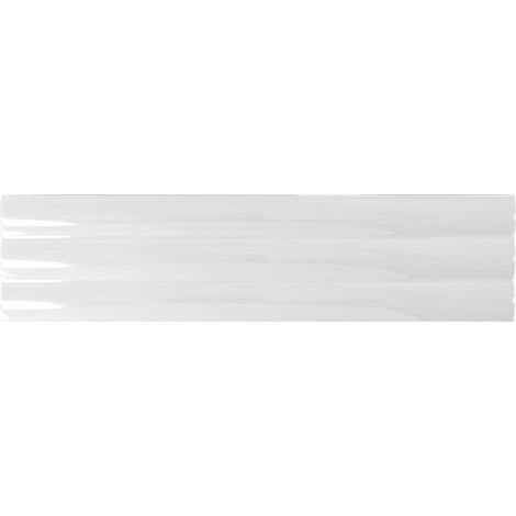Carrelage mural intérieur brillant en relief blanc Acanto 10x40 cm Reeded white (1/2)