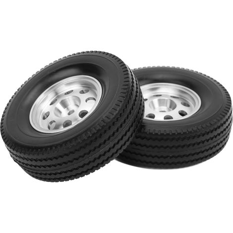 Kit de 2 jantes en métal CNC et pneus en caoutchouc pour camion tracteur Tamiya 1/14 RC (1/5)