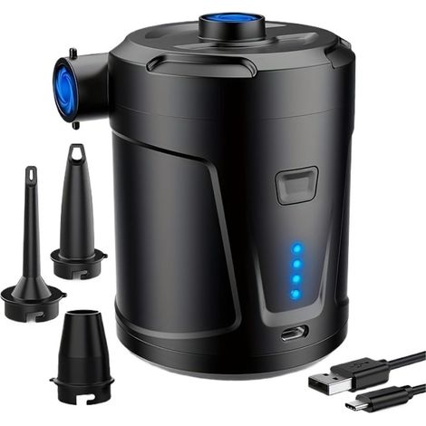 Una pompa ad aria portatile da 5200 mAh, adatta per campeggio all'aperto, materassini gonfiabili, piscine, salvagenti, divani gonfiabili, ecc., e per uso domestico.