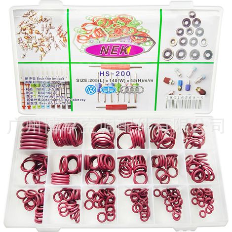Coffret de 18 joints toriques rouges en caoutchouc, accessoires de réparation industrielle. (1/4)