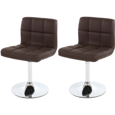 [NON UTILIZZATO] Set 2x sedie lounge girevole elegante imbottita Kavala ecopelle 44x43x76cm marrone