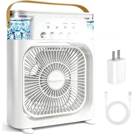 Condizionatore d'aria portatile con ventilatore,condizionatore/ventilatore personale da 600 ml per camera da letto,ufficio e campeggio (bianco) (1/5)