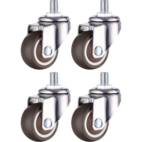 4 Lenkrollen mit Gewindeschaft, leise und langlebig, als Ersatz für Sofa/Schreibtisch