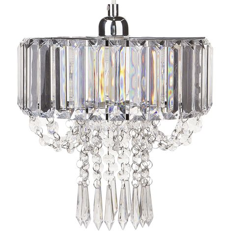 Lámpara de araña de cristal transparente de 83 cm con cristales glamour con acento cromado Adorn (1/5)