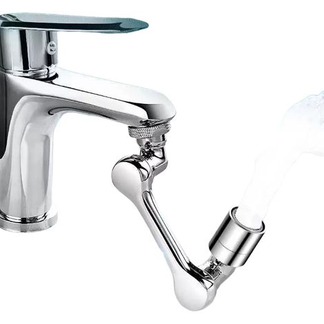 Grifo giratorio con regulador de chorro universal para ahorrar agua, dos velocidades, apto para cocinas y baños. (1/4)