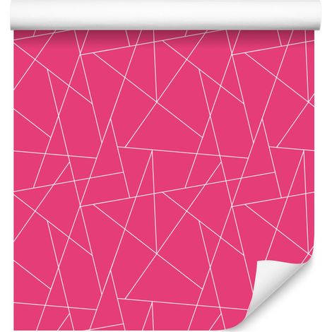 Carta da parati con motivo geometrico rosa, dettagli delicati, 50x1000 cm (1/5)