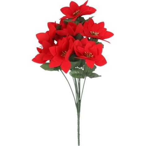 Bouquet di 12 stelle di Natale, 42 cm, rosse (1/3)