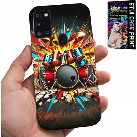 Custodia per Samsung Galaxy A21s - batteria rock rock & roll + lamina (1/5)