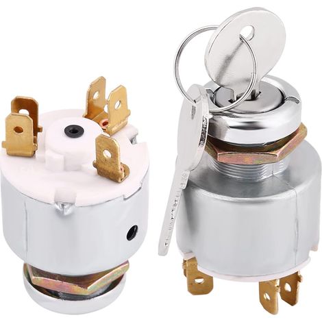 Contacteurs pour auto 12 V contacteurs pour auto 3 Position ON OFF Start Commutateur d'allumage Commandes avec 2 clés SPB501 Adapté aux Voitures, Motos, Bateaux (1/5)