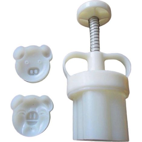 Moule à gâteau de lune en plastique, emporte-pièce en forme de tête de cochon, presse manuelle, outils de pâtisserie