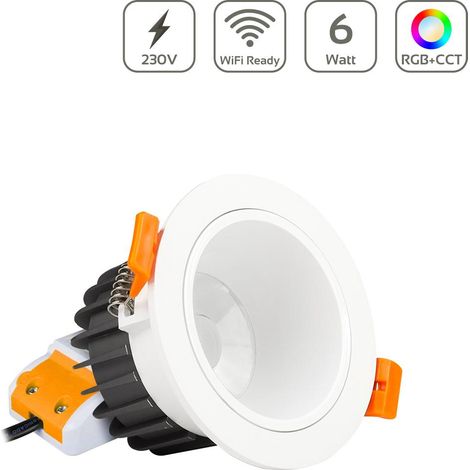MiBoxer RGB+CCT LED Einbaustrahler Reflector rund weiss 6W Ø114mm 2.4GHz WiFi ready FUT070