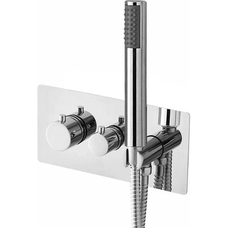 RHAPSODY Mitigeur thermostatique de douche à encastrer avec douchette à main, 2/3 sorties, chromé (1/4)