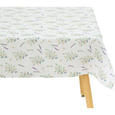 Tovaglia garrigue 240x140cm bianco stampa piante - Atmosphera créateur d'intérieur (1/3)