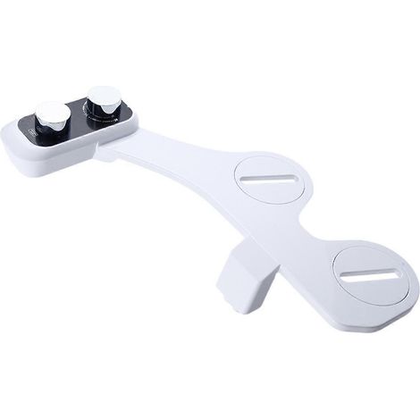 Accessoire bidet ultra-mince pour toilettes, double buse spirale, pression d'eau réglable, non électrique, douchette 1/2 - FFY (1/4)