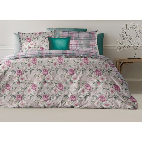 Copripiumino Double Face Matrimoniale Digitale Cotone Percalle Pink Linea Loft (1/4)