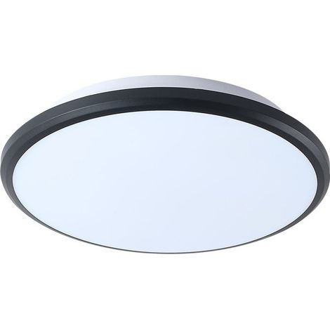 EASYCOMFORT Corps humain induction plafonnier couloir escalier allée lumière 24W lumière blanche diamètre 300mm bord noir (1/4)