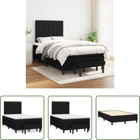 Matratze - Boxspringbett mit Matratze Schwarz 120x200 cm Stoff (1/5)