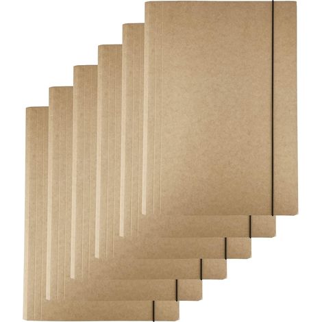 Lot de 6 chemises en carton kraft avec tendeur d'angle (1/5)
