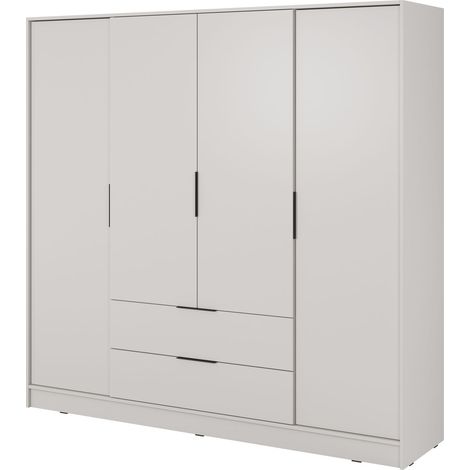 Armadio 206 cm, 2 cassetti, 4 ante, Cashmere, 206 x 51 x 200 cm (1/4)
