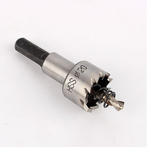 Foret trépan acier inoxydable coupe métal robuste 20mm scie cloche outillage professionnel perceuse (1/2)