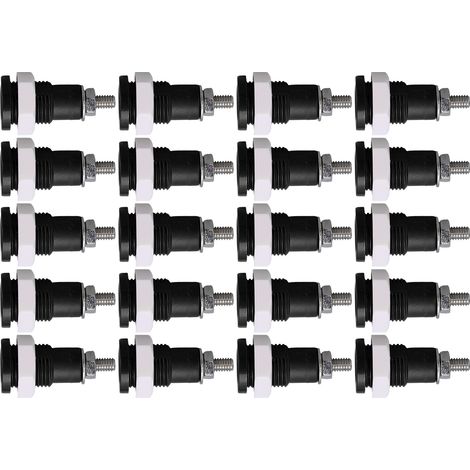 Lot de 20 prises bananes 4 mm, transmission optimale, usage intensif, excellente fabrication, accessoires de connexion électrique, noir