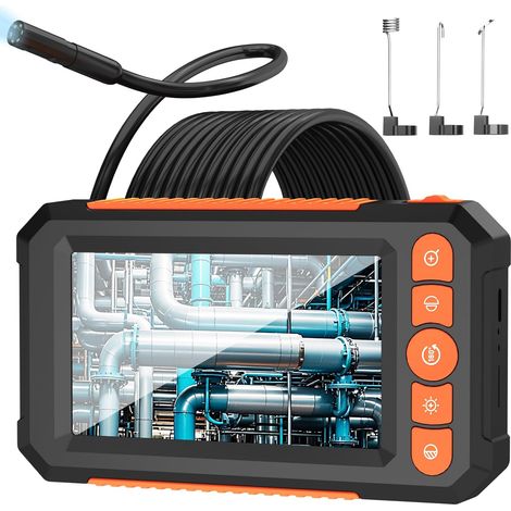 Caméra endoscopique avec éclairage, écran IPS 4,3 pouces, endoscope industriel, caméra d'inspection HD 1080p avec 8 LED, endoscope étanche IP67 (1/5)