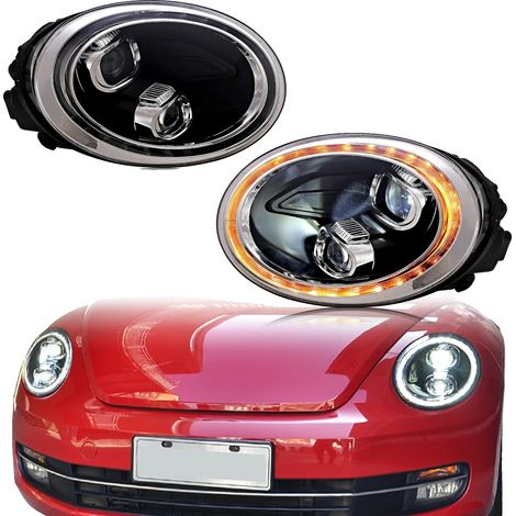 Scheinwerfergehäuse, kompatibel mit VW Käfer 2011-2019, ABS-Gehäuse, 12V Spannung, Plug-and-Play-Installation, IP67 wasserdicht, sequenzielle Blinker (1/5)
