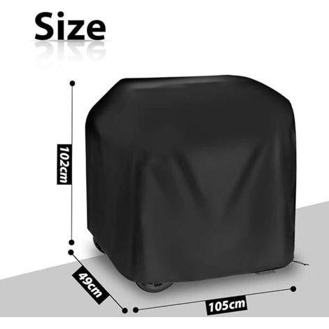 Housse de barbecue 105x49x102cm bache protection Bâche de protection housse barbecue plancha étanche Noir pour Barbecue Weber Holland JennAir et la Plupart des étagères de Barbecue (1/5)