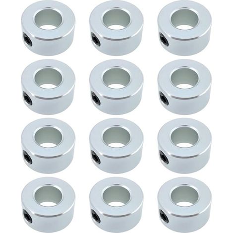 Lot de 12 Colliers d'arbre en Acier au Carbone zingué alésage de 7/16" Compatible avec Les Arbres de Transmission Les essieux de brouette Les Outils agricoles Les boîtes de Vitesses (1/5)