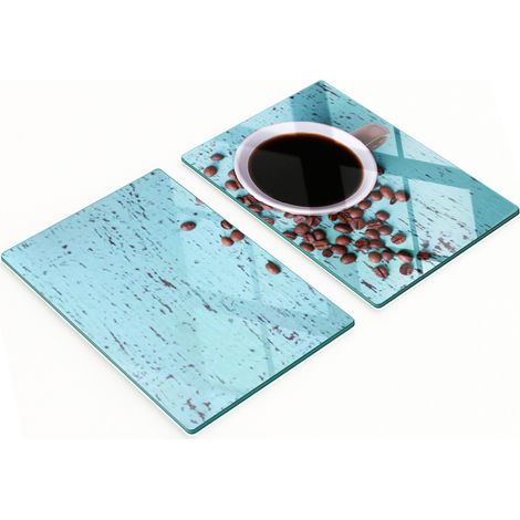 Taglieri da cucina in vetro con grafica, colore nero/caffè, 2x40x52 cm (1/5)